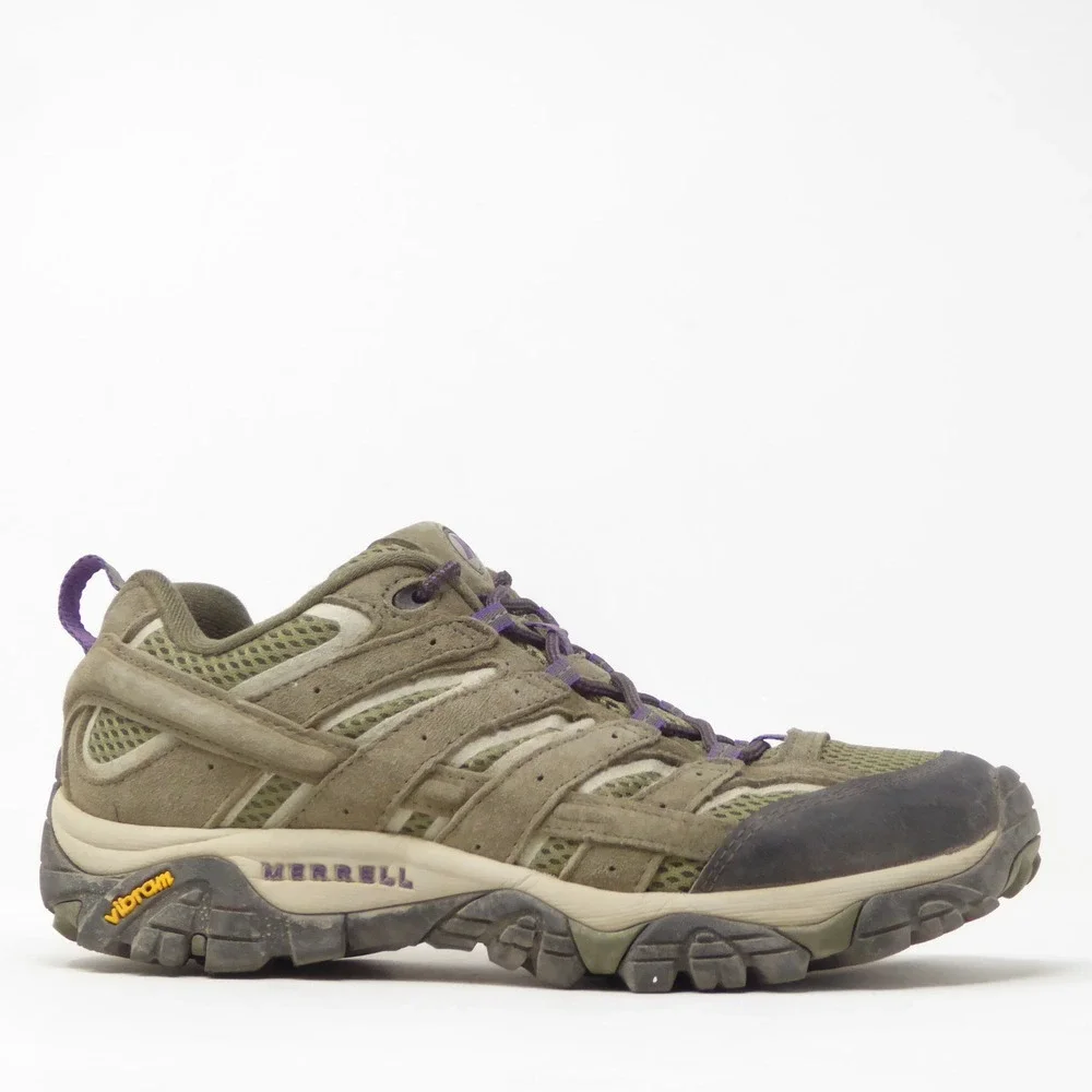 Merrell Womens Hiking Shoes Olive Green Moab 2 Vent Low Top 8.5